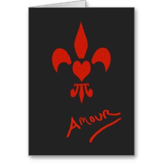 Fleur de Lis Heart Amour Valentine Card