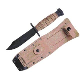 Ontario Knives 499 Air Force Survival Fixed Blade Knife with Stacked Leather Handle  Fixed Blade Camping Knives  Sports & Outdoors