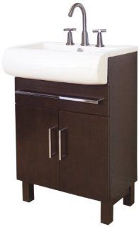American Imaginations 499 American Birch Wood Vanity with Soft Close Doors and White Ceramic Top for 4 Inch Off Center Faucet Installation, 24 Inch W x 35 Inch H   Shelving Hardware  