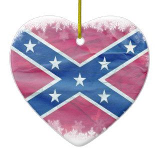 Redneck Heart Flag with Snowflakes Christmas Christmas Ornaments
