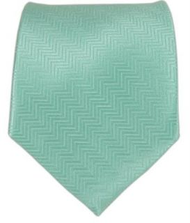 100% Silk Woven Solid Herringbone Pool Blue Tie at  Mens Clothing store