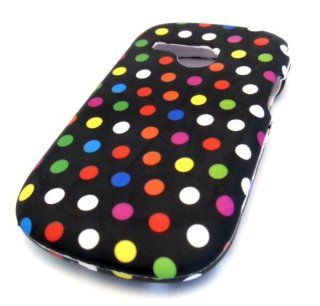 Lg 501c Rain Bow Multi Color Polka Dot Cute Design HARD RUBBERIZED Case Cover Skin Protector TracFone Straight Talk Lg501c Cell Phones & Accessories