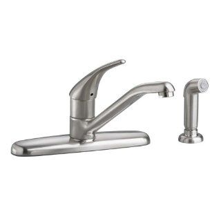 American Standard 4175.501.075 Colony Soft Swivel Spout Kitchen Faucet with Side Spray, Stainless Steel   Touch On Kitchen Sink Faucets  
