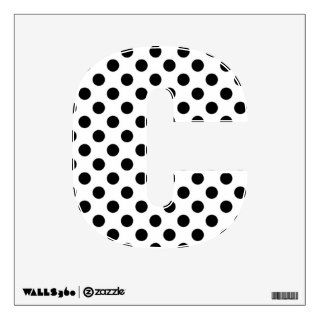 Black & White Polka Dot Letter C Wall Decal