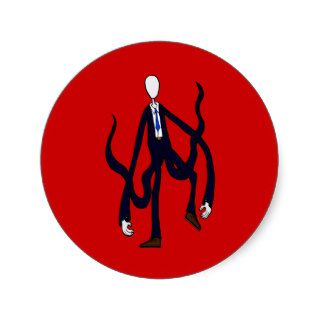 Slender Man   Book of Monsters Halloween Round Stickers