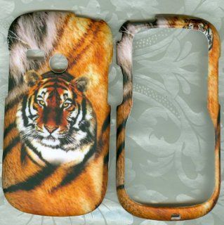 brown tiger rubberize Net10 TracFone LG501C LG 501C 501 phone hard case cover Cell Phones & Accessories