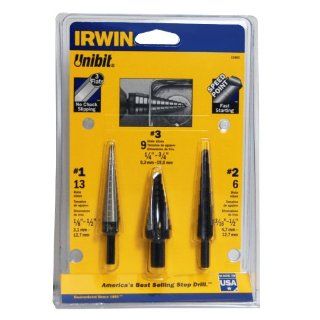 IRWIN 10502ZR Unibit Step Drill Bit Set, 3 Piece
