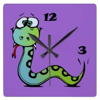 2013 cartoon snake wall clock