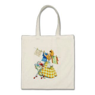 Vintage Retro Women Kitsch Laundry Day Bags