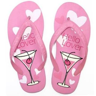 Luxury Divas Hello Lover Pink Cocktail Flip Flops Small Sandals Shoes
