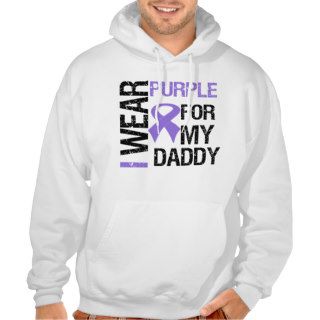 Pancreatic Cancer Purple Ribbon (Daddy) Hoodies