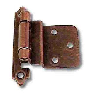 (Pair) 3/8" Inset/Offset Hinges   Self Closing   Antique Copper   Cabinet And Furniture Hinges  