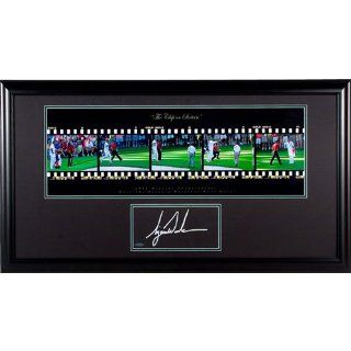 Tiger Woods Chip Shot On 16 Film Strip Panoramic Framed (UDA Auth) Sports Collectibles