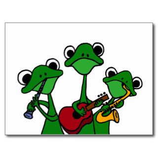 XX  Frogs Playing Music Cartoon Postcards
