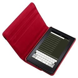 Red Swivel Case/ Protector/ Cable/ Car Charger for  Kindle Fire BasAcc Tablet PC Accessories