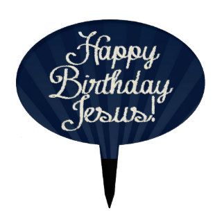 Happy Birthday Jesus Oval Cake Pick