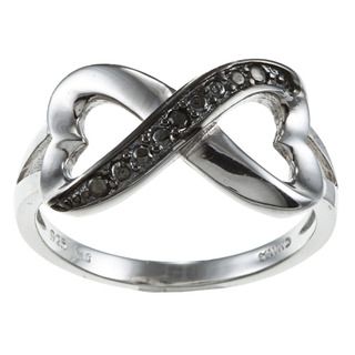 La Preciosa Sterling Silver Cubic Zirconia Heart Design Infinity Ring La Preciosa Cubic Zirconia Rings