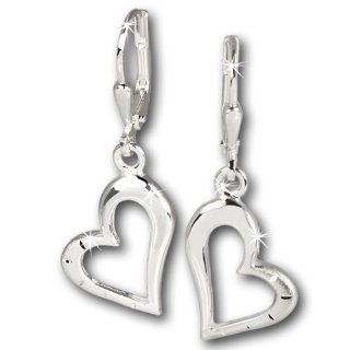 SilberDream earring heart 925 Sterling Silver SDO504 SilberDream Jewelry