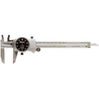 Mitutoyo 505 675 56 Dial Caliper, Stainless Steel, Black Face, 0 6" Range, +/ 0.001" Accuracy, 0.001" Resolution
