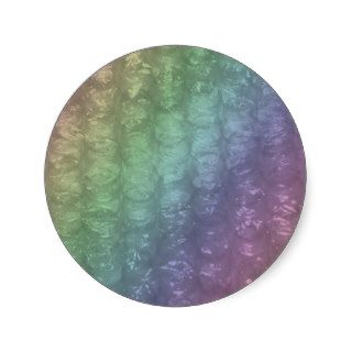 Pastel Rainbow Bubble Wrap Effect Round Stickers
