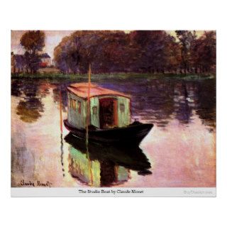 The Studio Boat by Claude Monet Poster