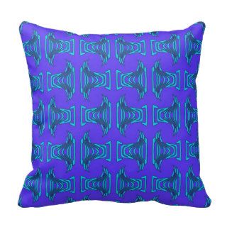 Purple Turquoise Tiki Pattern Pillow