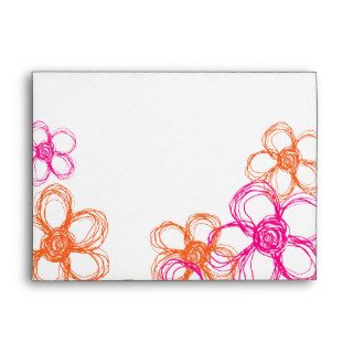 Pink and Orange Wild Flowers Envelopes