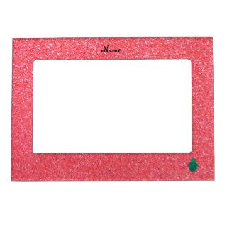Personalized name seat turtle pink glitter magnetic picture frames