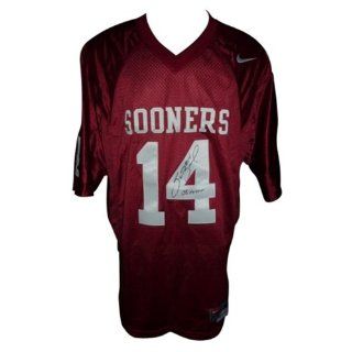 Sam Bradford Autographed Oklahoma Sooners (Maroon #14) Nike Jersey w/ "Heisman 08" Sports Collectibles