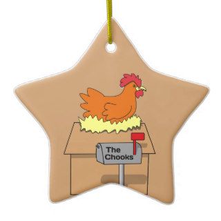 Chook House Funny Chicken on House Cartoon Christmas Tree Ornaments