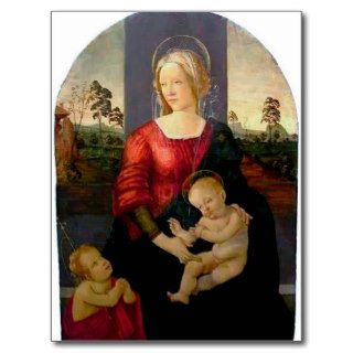 Madonna,Child with St. John by Sandro Botticelli Post Cards
