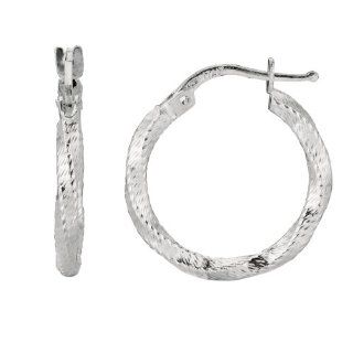 Silver Twisted Tube Earrings Hoop Earrings Jewelry