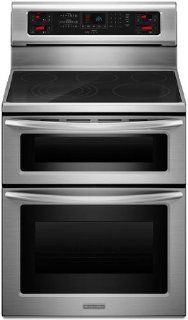 Kitchenaid KERS507XSS 30 Inch, 5 Element Freestanding Double Oven Range with Even Heat Convection Appliances