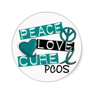 Peace Love Cure PCOS Polycystic Ovarian Syndrome Stickers