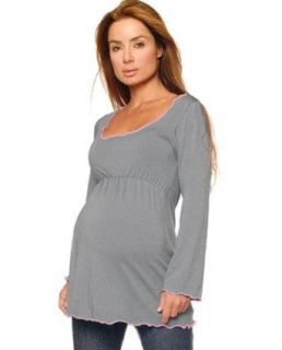 Nicole Michelle Maternity Baby Grey Pregnancy Top, Grey 2XL