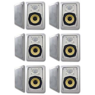 Acoustic Audio HD525 In Wall Speaker 6 Pair Pack 2 Way Home Theater 3000 Watts New HD525 6Pr Electronics