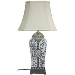 26 inch Blue and White Vase Lamp (China) Table Lamps