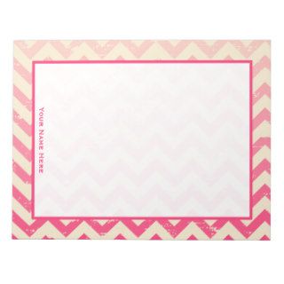 Cracked Pink Ombre Zigzag Personalized Notepad