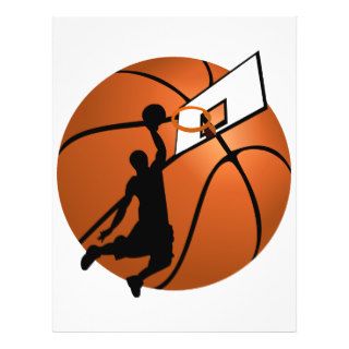 Slam Dunk Basketball Player w/Hoop on Ball Flyer Design