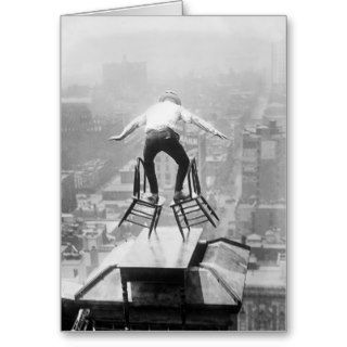 Rooftop Balancing Act, 1910 Cards