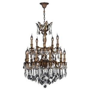 Worldwide Lighting Versailles Collection 15 Light Antique Bronze and Crystal Chandelier W83347B24