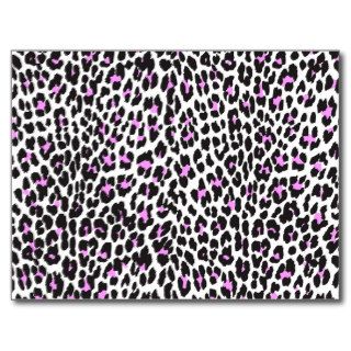 Black Pink Trendy Cheetah Animal Print Pattern Post Card