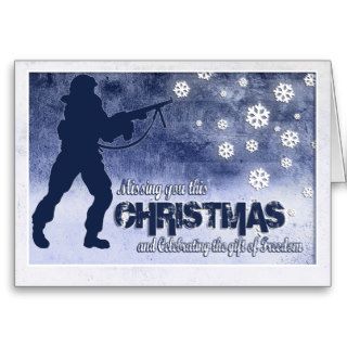 Missing You Military Christmas Card