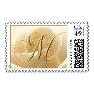 Ivory Rose Monogram stamps   letter M