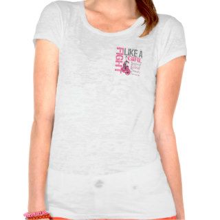 Fight Like A Girl Boxing Ribbon Breast Cancer Tee Shirt