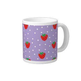 Strawberries and Polka Dots Purple Extra Large Mug