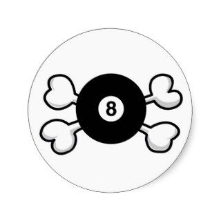 eight 8 ball Skull and Crossbones Sticker