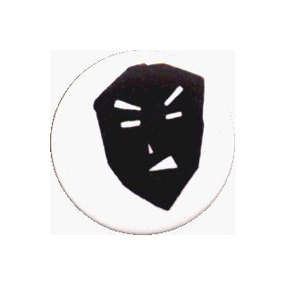 Theatre of Hate   Black Mask on White with Logo   1" Button / Pin   AUTHENTIC EARLY 1990s Novelty Buttons And Pins Clothing