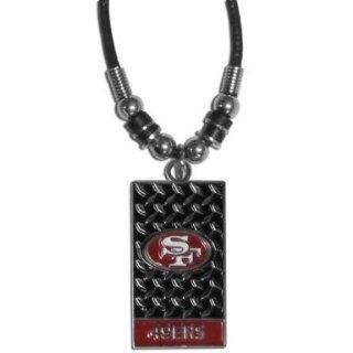 NFL Officially Licensed San Francisco 49ers Gridiron Diamond Plate Necklace  Sports Fan Necklaces  Sports & Outdoors
