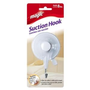 Magic Bath Suction Hook in White/Metal SUMH6